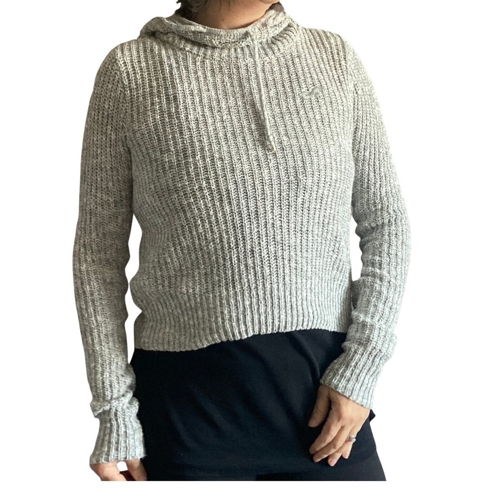 Hollister Crop Sweater with Hood - medium